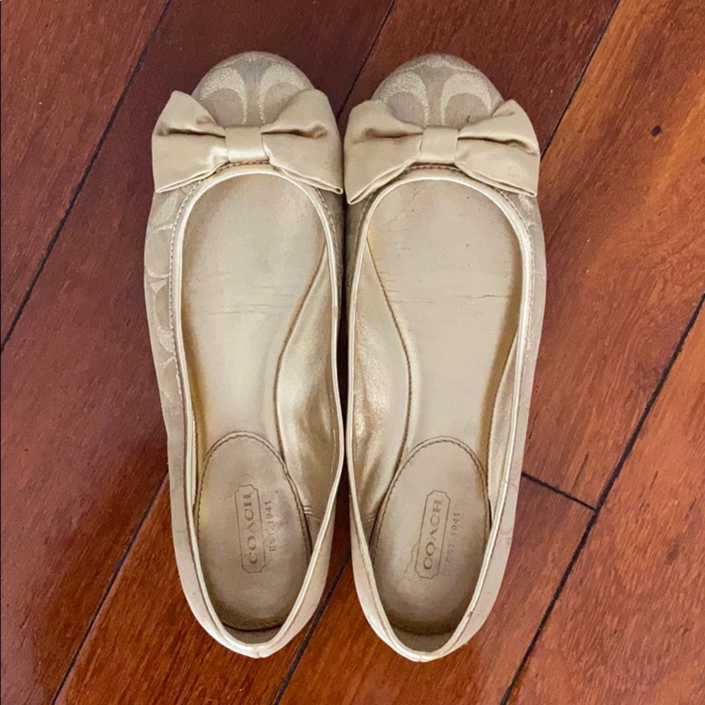 Coach Gold Flats
